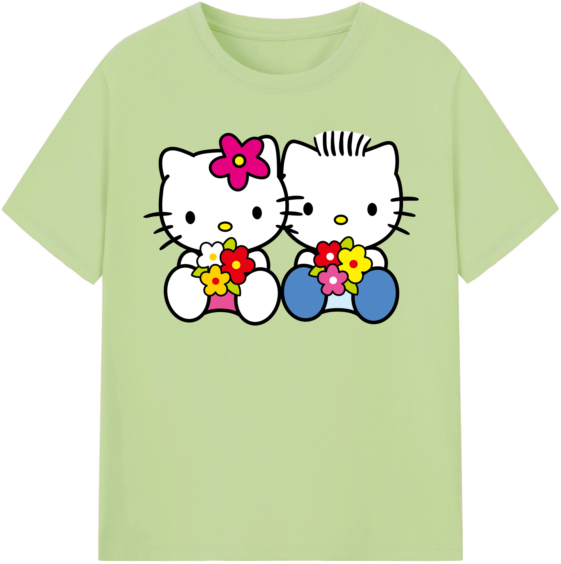 （画像用） Hello Kitty ハローキティ 綿100％半袖Tシャツ（フロントプリント）